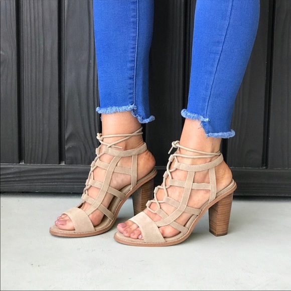 Sbicca Leather Ankle Strap Caged Heeled Sandal - Picture 4 of 5